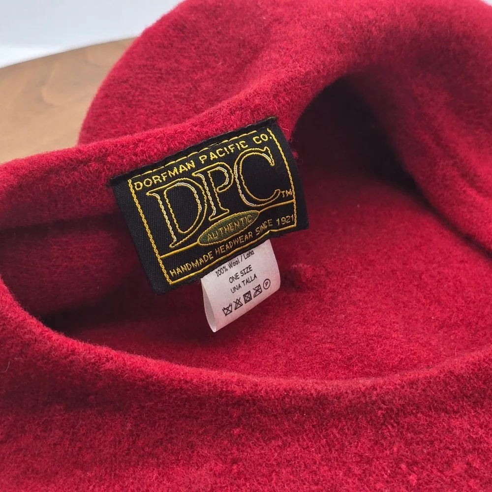 Dorfman Pacific Co DPC‎ Authentic Red Wool Beret handmade One Size